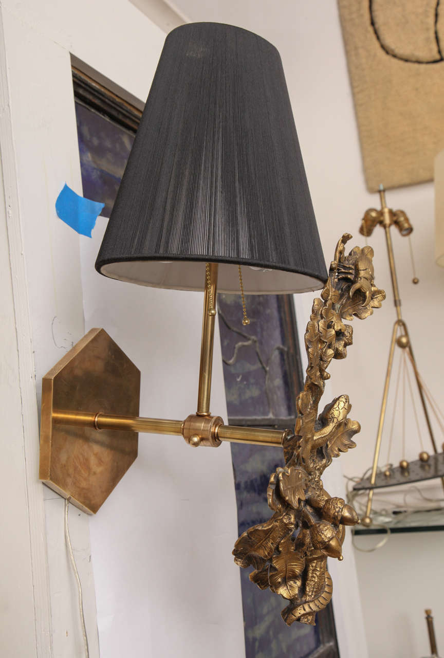 Pair of 1920s French Gilt Bronze Sconces 1
