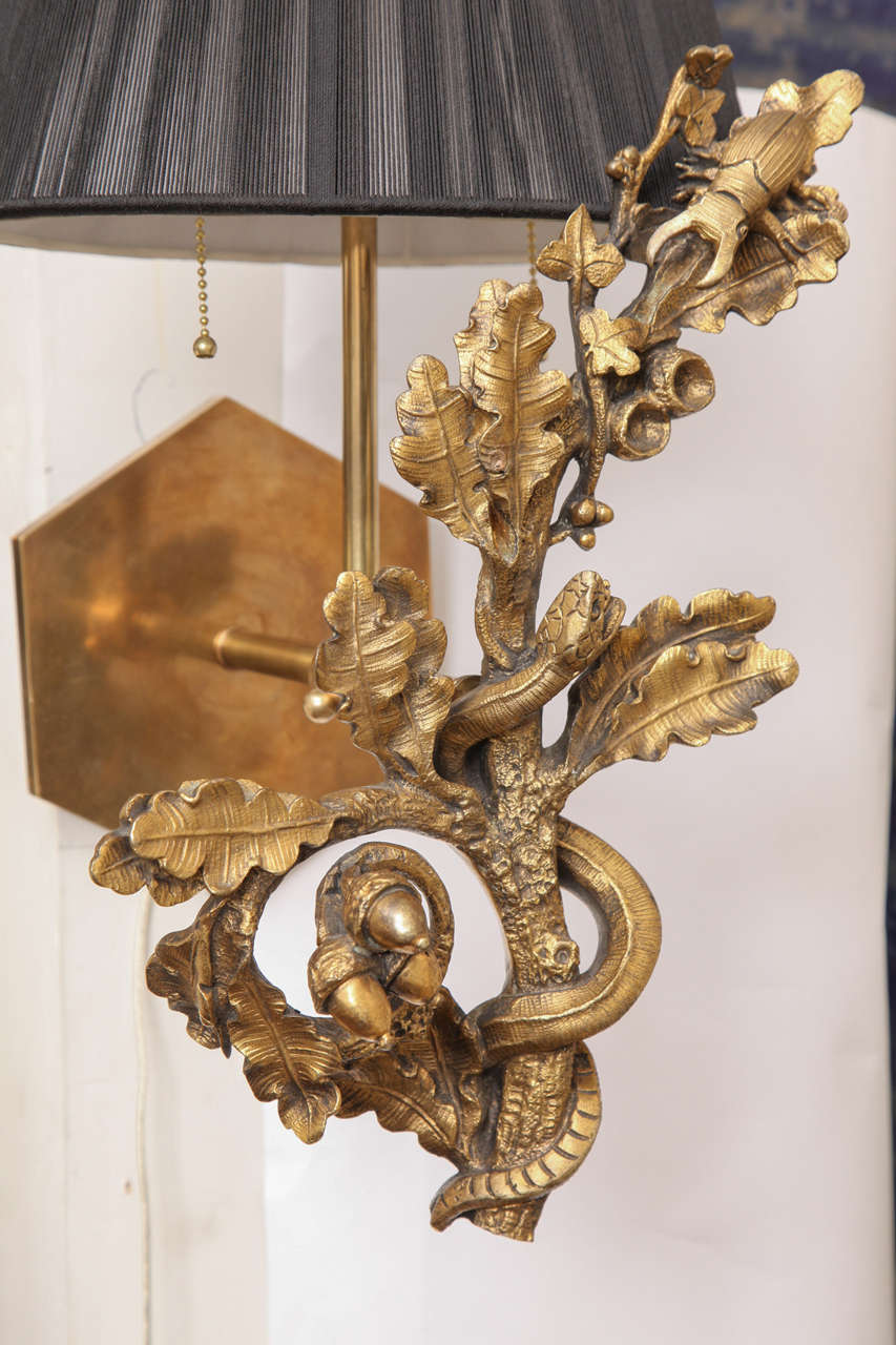 Pair of 1920s French Gilt Bronze Sconces 4