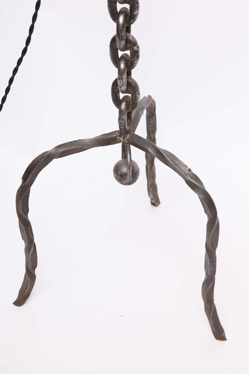 Floor Lamp Mid Century Modern Sculptural hand wrought iron 1940's
New sockets and rewired
Shade not included