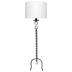 Floor Lamp Mid Century Modern Sculptural hand wrought iron 1940's