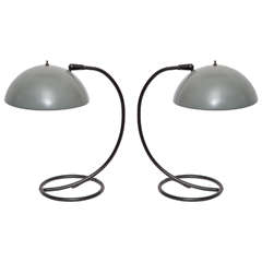 Pair of 1940s Articulated Table Lamps by Kurt Versen