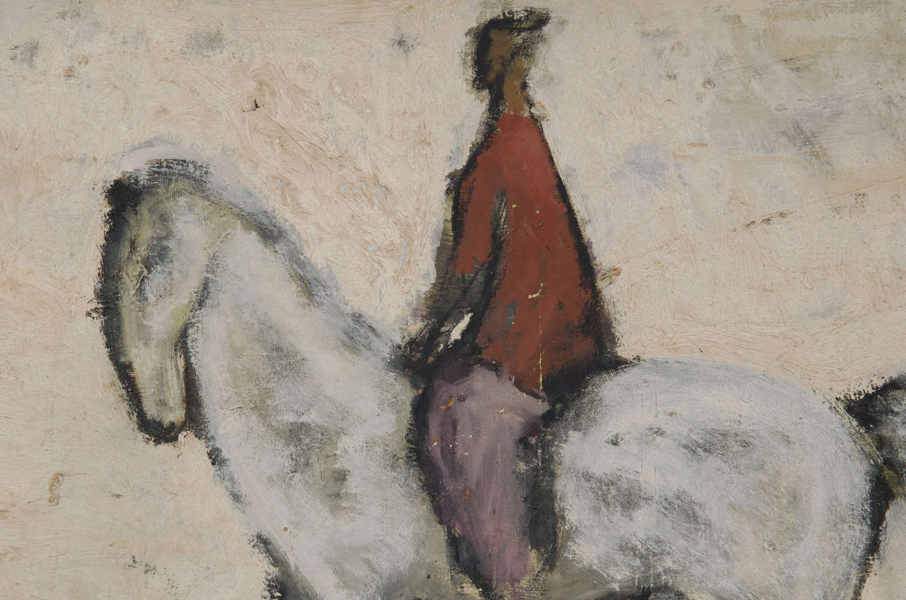 Painting of a Horseman In Distressed Condition In New York, NY