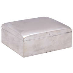 Art Deco Sterling Silver Table Box with Hinged Lid