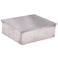 Art Deco Sterling Silver Table Box with Hinged Lid