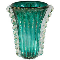 Signed Barovier & Toso Murano Glass Vase
