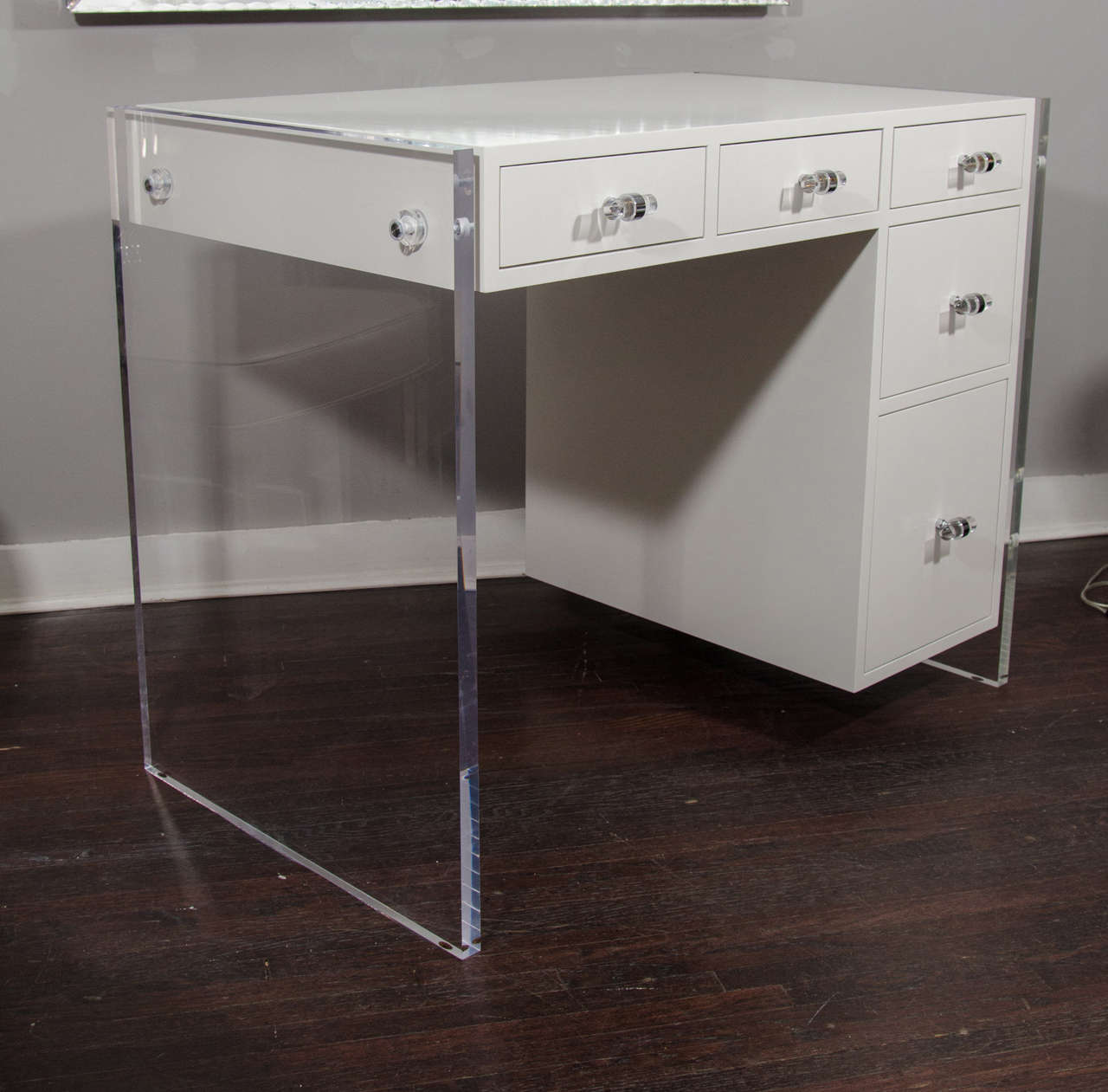 lacquer desk with drawers