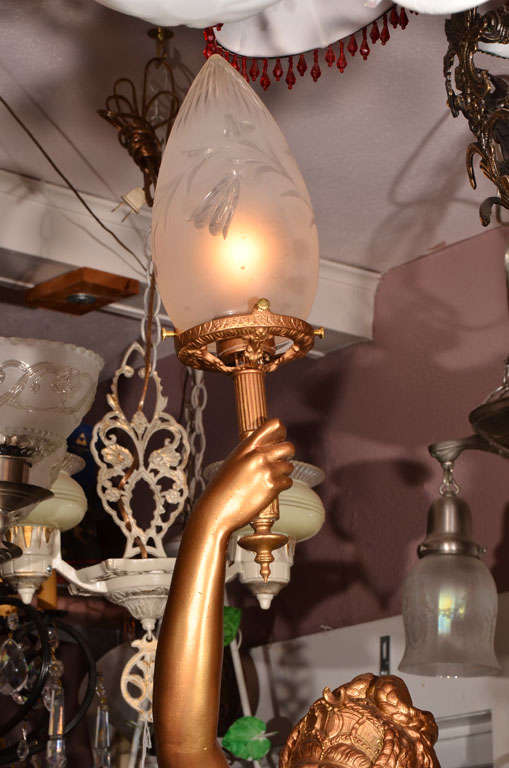 antique newel post lamp for sale