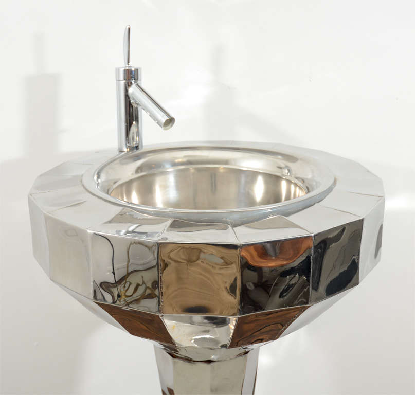 Unique Tom Dixon Basin and Mirror In Good Condition For Sale In New York, NY