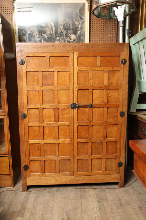 Mouseman Panelled Oak Wardrobe