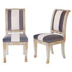 Pair of Parcel Gilt and Upholstered Maison Jansen Side Chairs