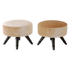 Pair of Upholstered Hostess Stools by William Haines
