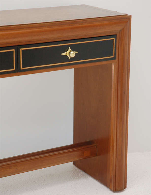 Walnut and Bird's Eye Maple Console Table