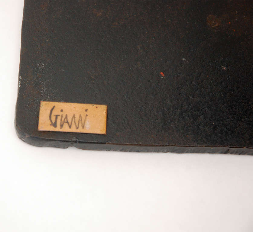Italian Bronze and Enameled Cat by Giani