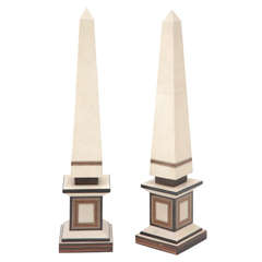 Pair of Shagreen Obelisks