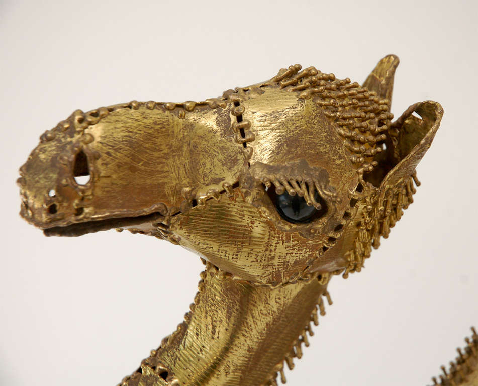 American Pierced Brass Camel Sculpture