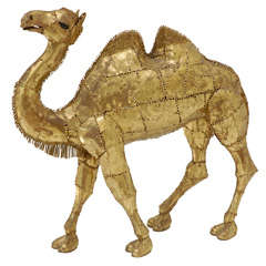 Pierced Brass Camel Sculpture