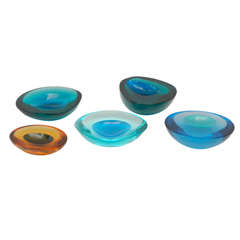Retro Colorful Murano Glass Dishes