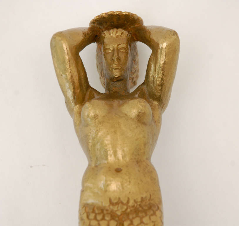 Cast Bronze Mermaid Door Pull by Vadim Androusov In Excellent Condition In Palm Desert, CA