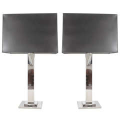 Pair of Nickel Plated Nessen Lamps