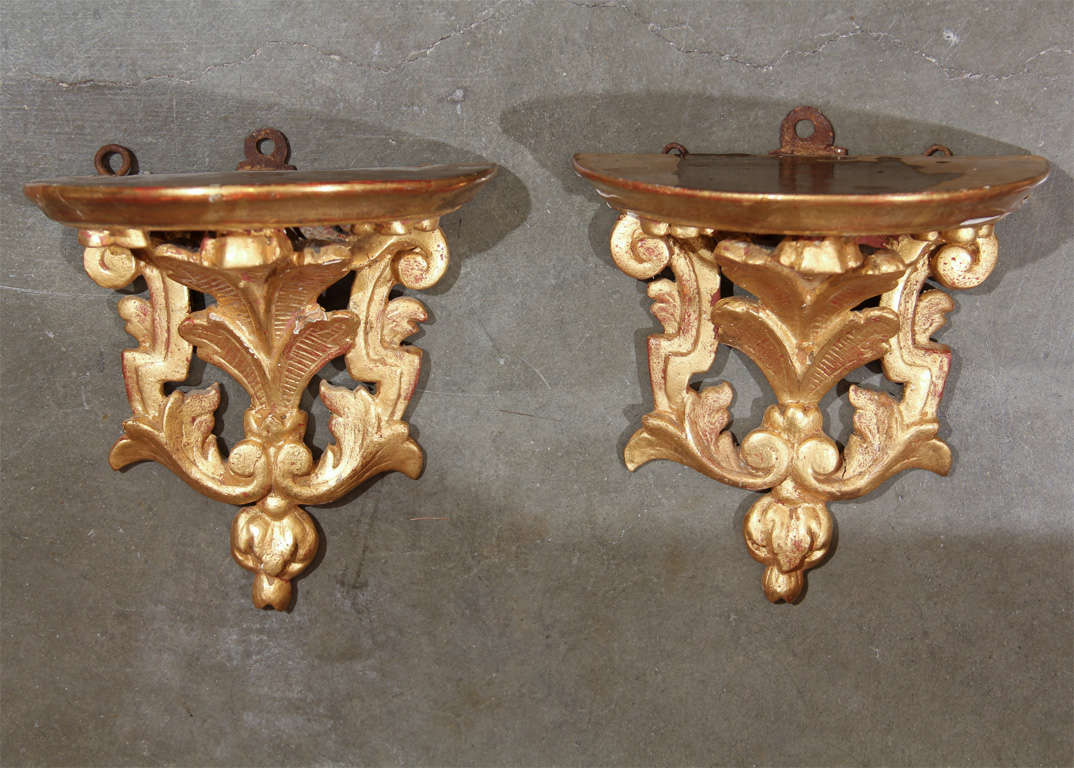 Pair of Gilt Wall Brackets