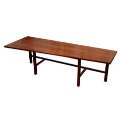 Edward Wormley Walnut And Brass Coffee Table, Mfg. Dunbar
