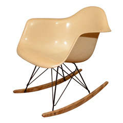 Early Herman Miller Fiberglass and Wire Eames Rocking Chair
