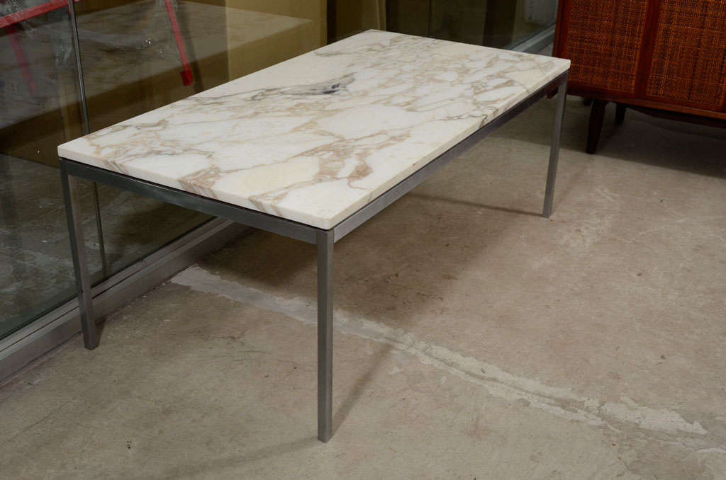 Florence Knoll Marble Topped Coffee Table With Original Marble
