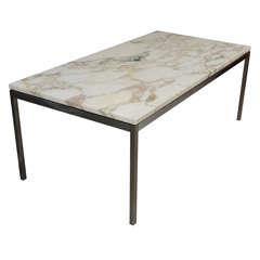 Florence Knoll Marble Topped Coffee Table With Original Marble