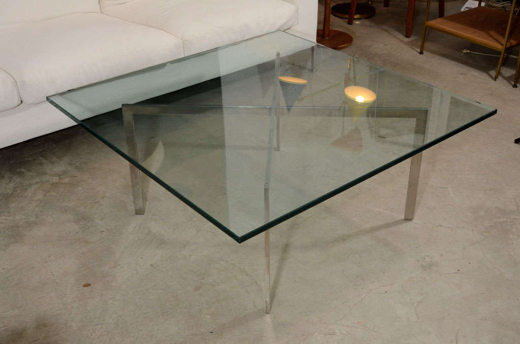 Ludwig Mies van der Rohe's iconic Barcelona coffee table, mfg. Knoll.  Winner of
The Museum of Modern Art Award, 1977 and the Design Center Stuttgart Award, 1978