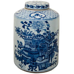 Large Antique Chinese Porcelain Tea Container