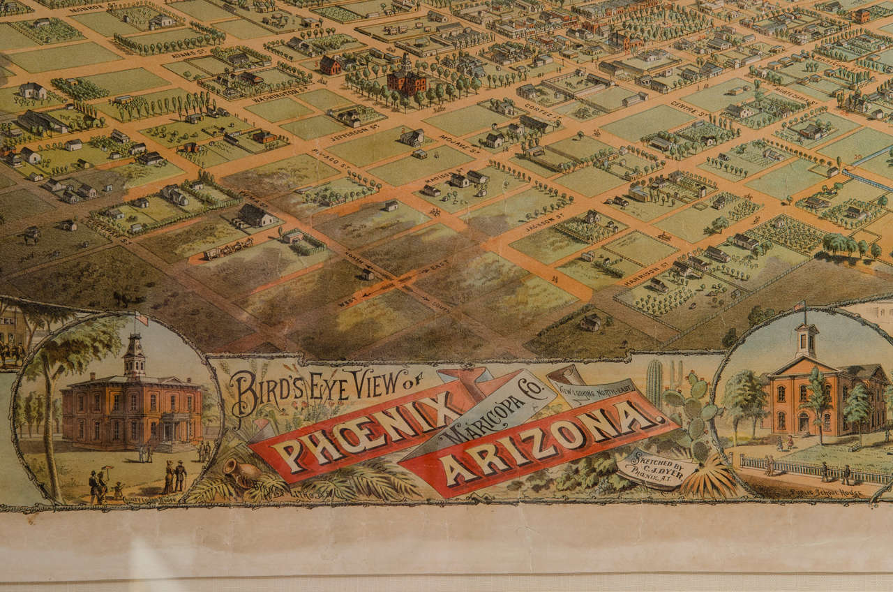 American A Rare 19th View of Phoenix, Arizona For Sale