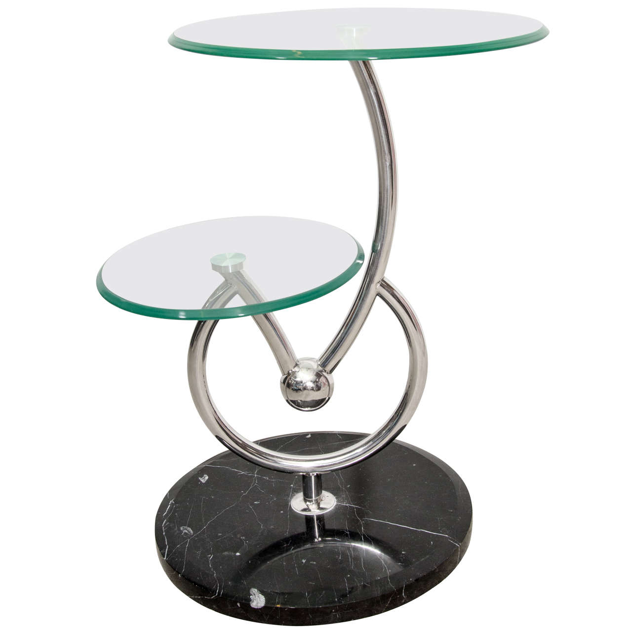 Modern Two Tier Side Table For Sale