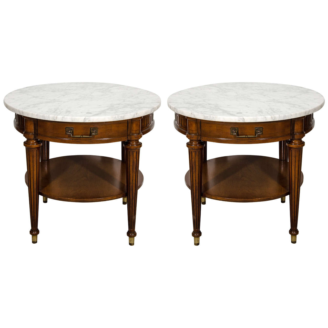 Pair Of French Bouillotte Tables For Sale