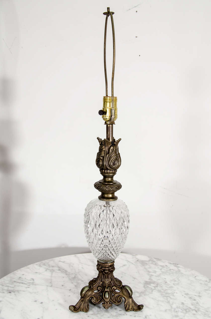 Cut Crystal Lamps with Ormolu Mounts