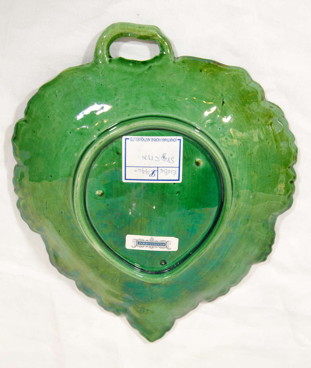An 18th Century Green Glazed Creamware Leaf 1