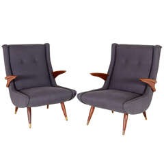 Pair Of French Armchairs Designed By Rene Gabriel