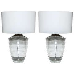 Large Pair of German Crystal