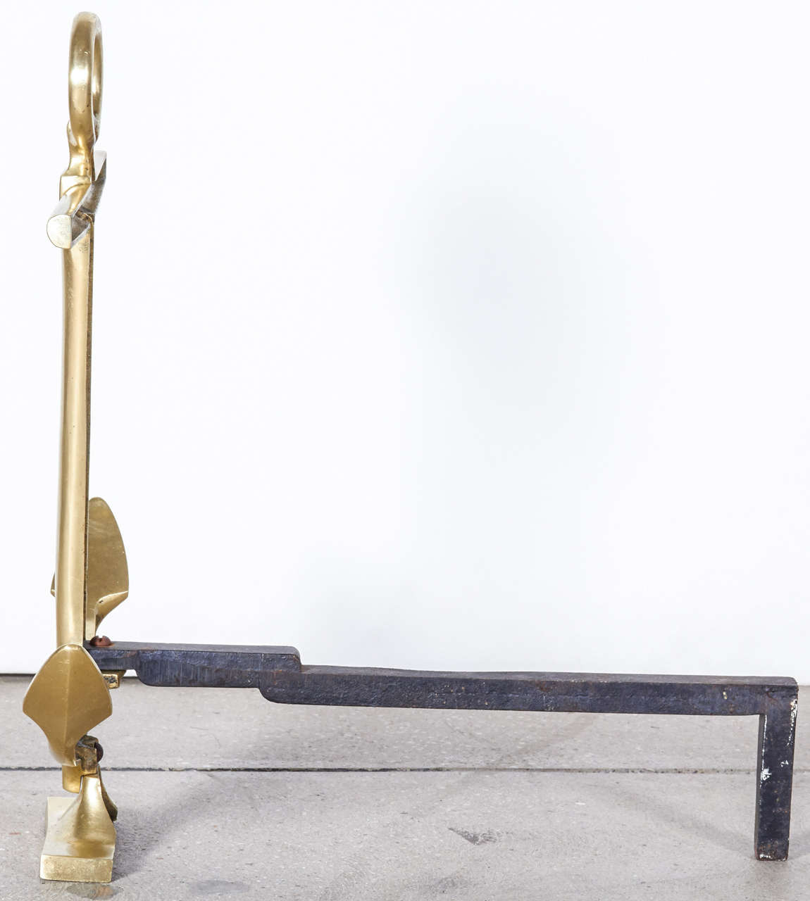 Vintage Messing Anker Andirons im Zustand „Hervorragend“ im Angebot in New York, NY