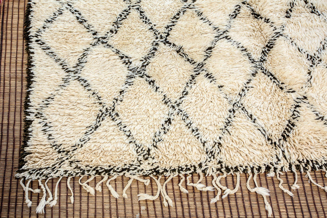 Wool Beni Ouarain Moroccan Tribal Rug