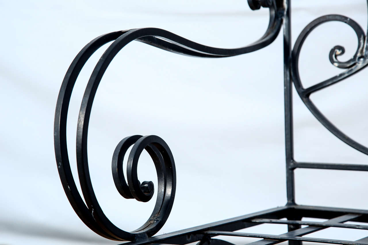 Hand-Crafted Pair of Iron French Armchairs in the style of J.C. Moreux