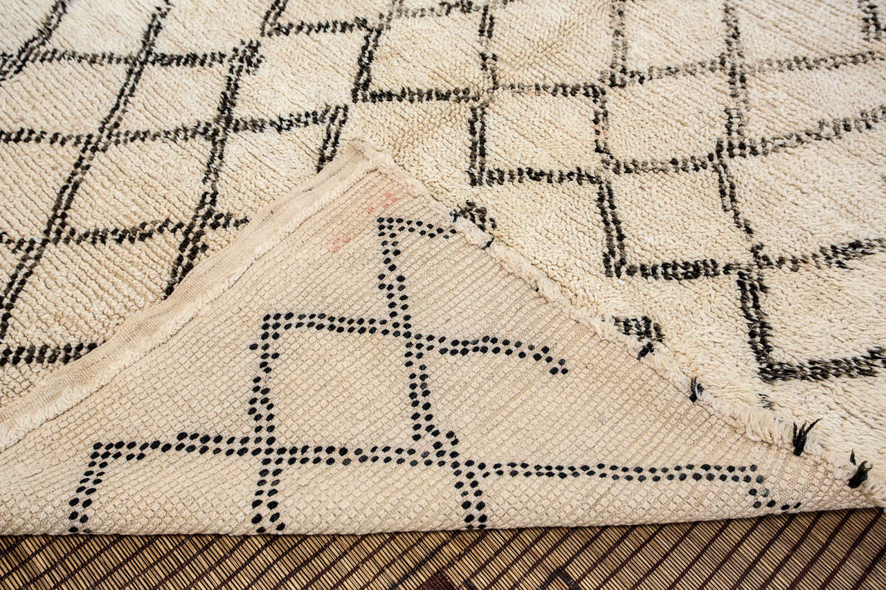 Wool Vintage Moroccan Beni Ouarain Rug, North Africa
