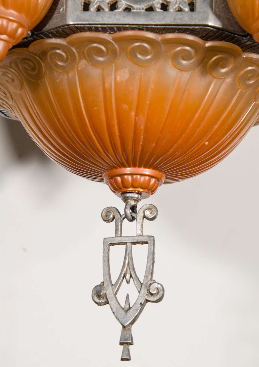 American Art Deco Chandelier Designed by Lincoln Lightning Company