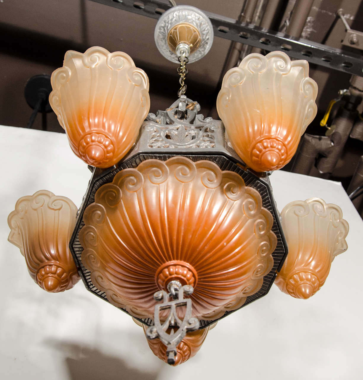 Art Deco Chandelier Designed by Lincoln Lightning Company 1