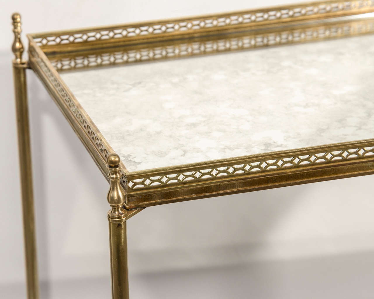 20th Century Elegant Two Tier Brass Side Table in the Manner of Bagues