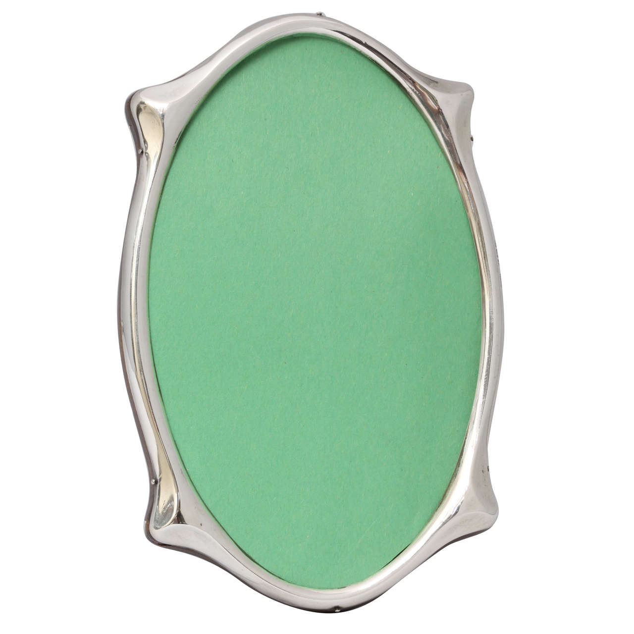 Unusual Art Deco Sterling Silver Oval Picture Frame