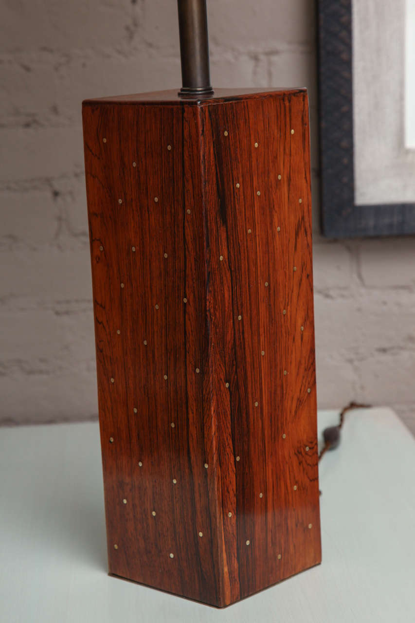 Mid-Century Modern Rosewood Block Table Lamp