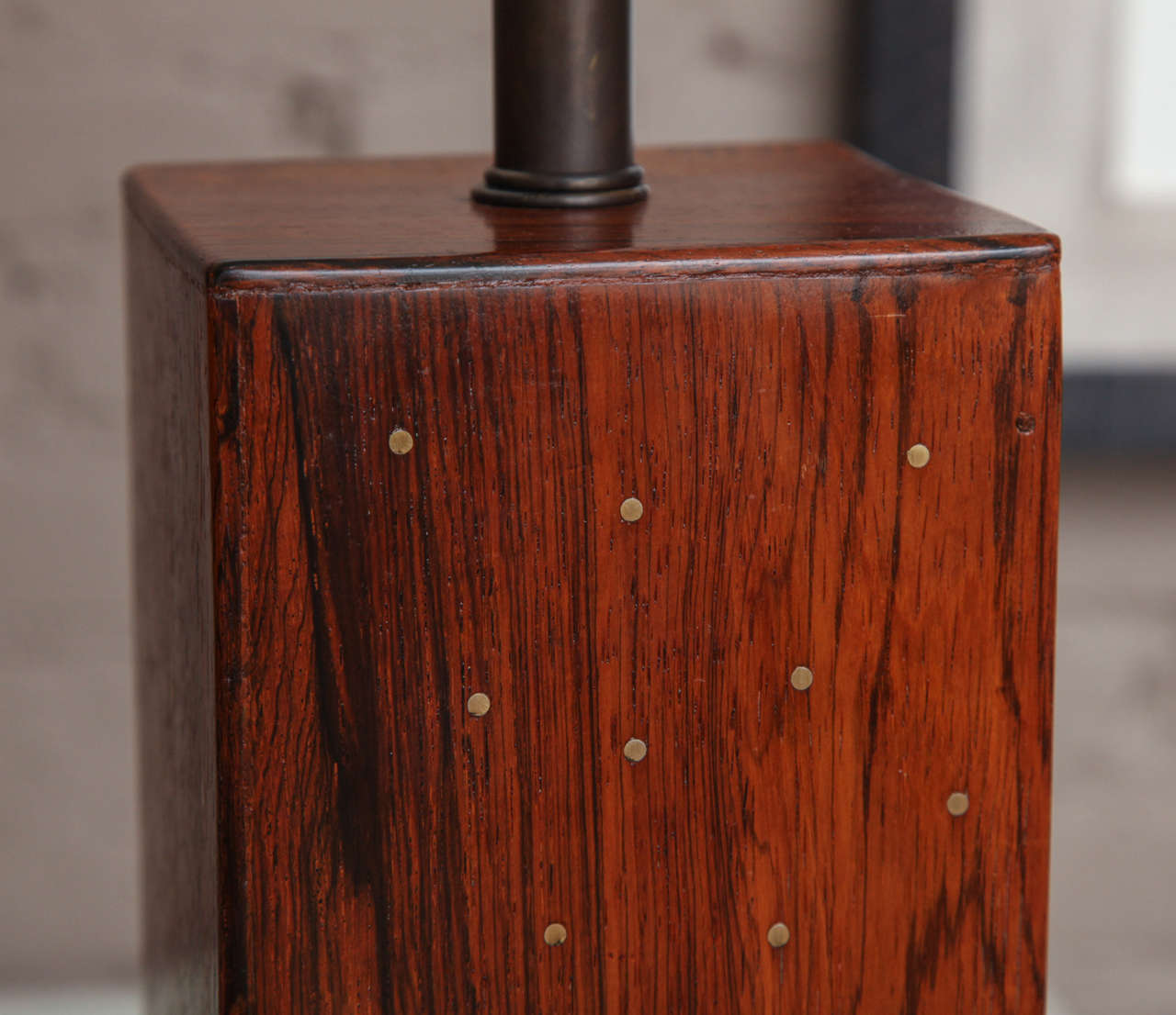 Mid-20th Century Rosewood Block Table Lamp