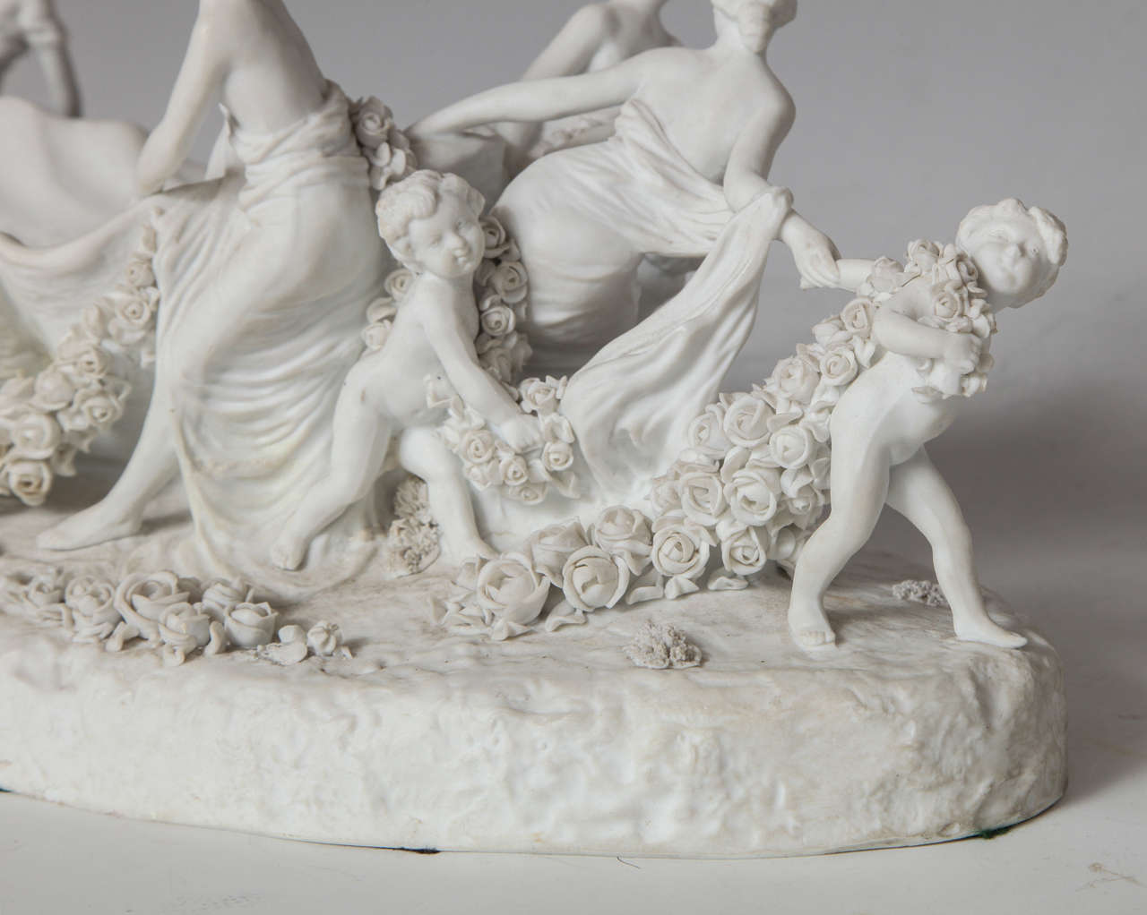 Large White Bisque Sevres Porcelain Figural Centerpiece of Woman and Children For Sale 1