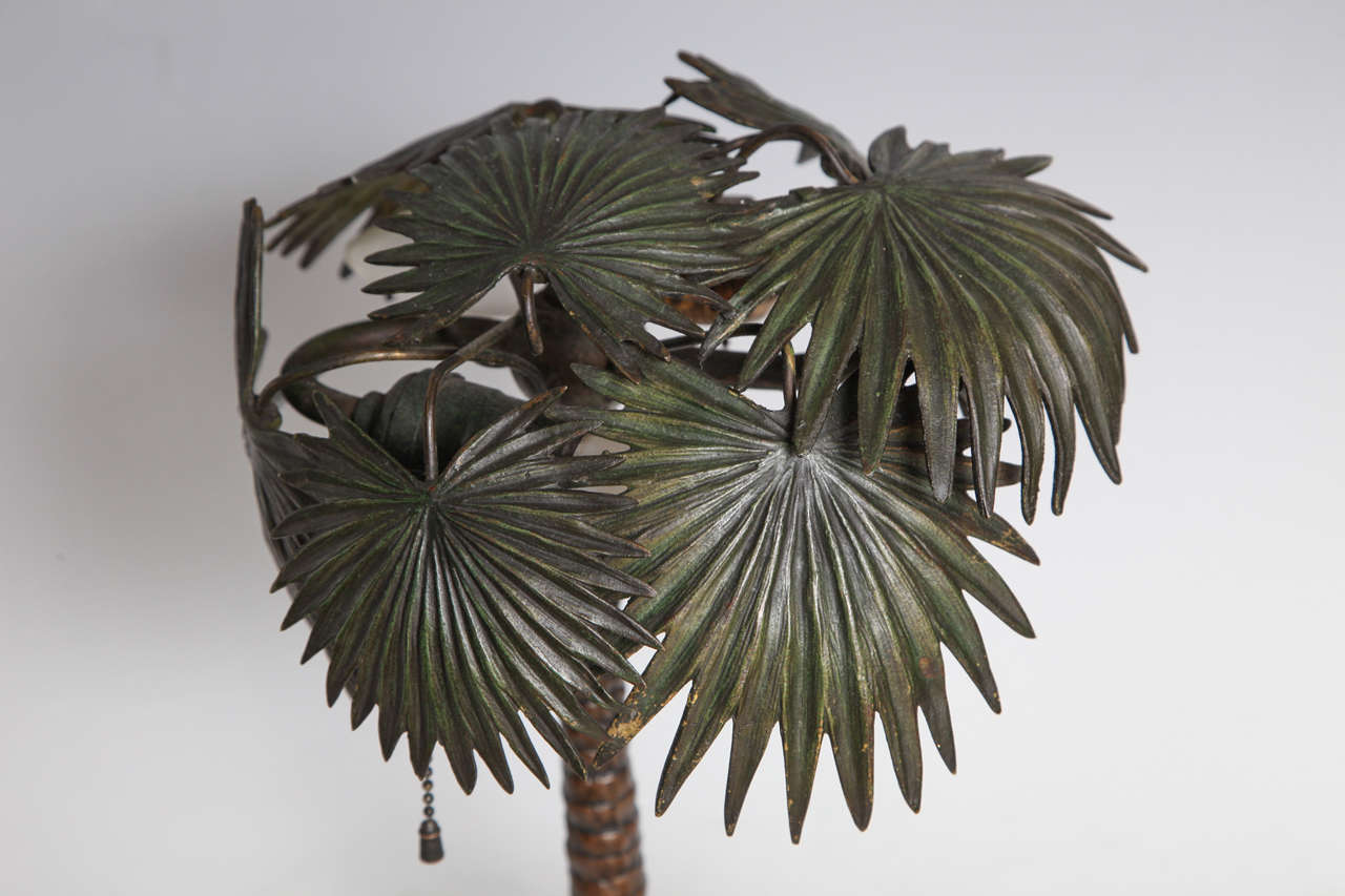 19th Century Fine Viennese Cold Painted Bronze Orientalist Lamp Attributed to Bergman