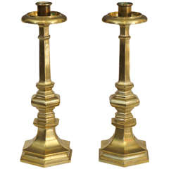 Pair of Solid Brass Gorham Candlesticks